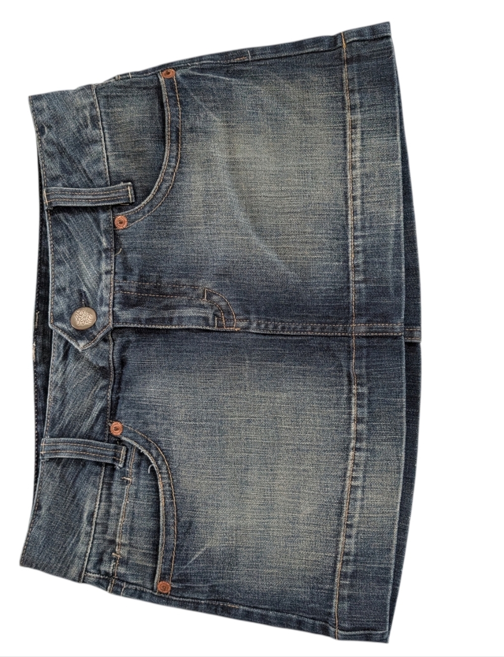 American Eagle Denim Cargo Mini Skirt Size 8 Y2K Utility Jean Skirt Low Rise - Picture 3 of 8